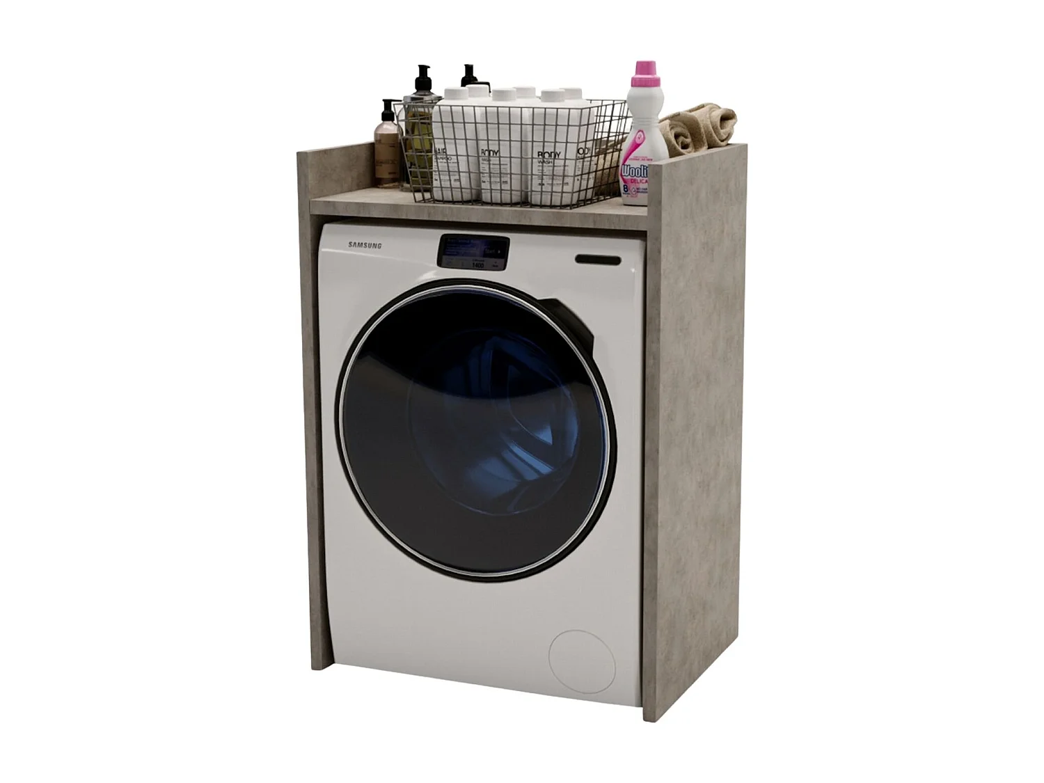 Waschmaschinenumbauschrank RAUMHIRSCH Waschmaschinenschrank für Waschmaschine & Wäschetrockner