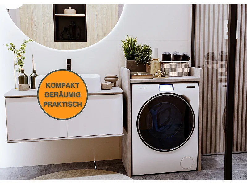 Waschmaschinenumbauschrank RAUMHIRSCH Waschmaschinenschrank für Waschmaschine & Wäschetrockner