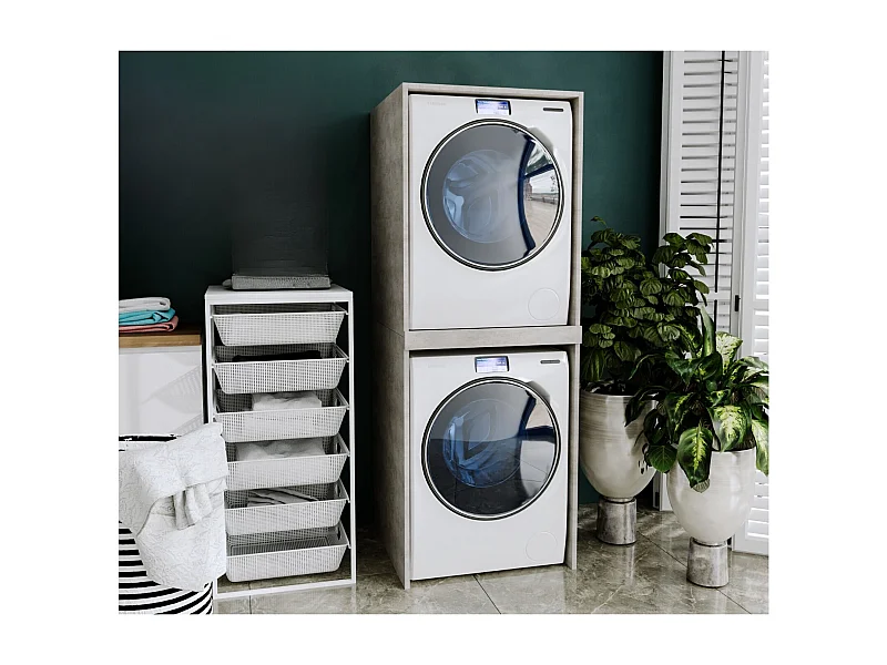 Waschmaschinenumbauschrank RAUMHIRSCH Waschmaschinenschrank für Waschmaschine & Wäschetrockner