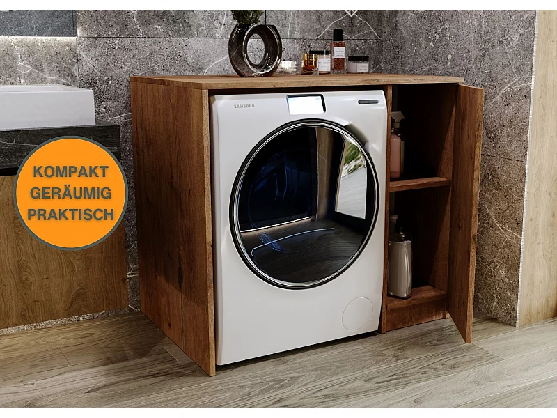 Waschmaschinenumbauschrank RAUMHIRSCH Waschmaschinenschrank für Waschmaschine & Wäschetrockner