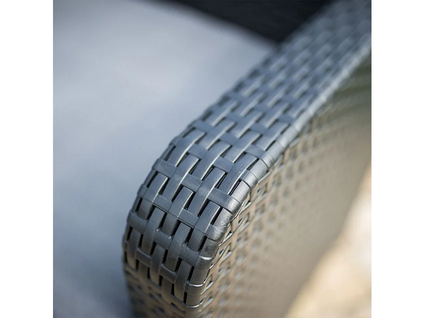 Conjunto de jardín Grand Soleil Sorrento Poliratán mesa sofá sillones Exterior 4 plazas - Negro