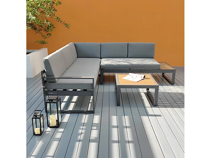 Garten Lounge Outdoor Ecksofa 3 + 2 Sitzer Couchtisch Eysha