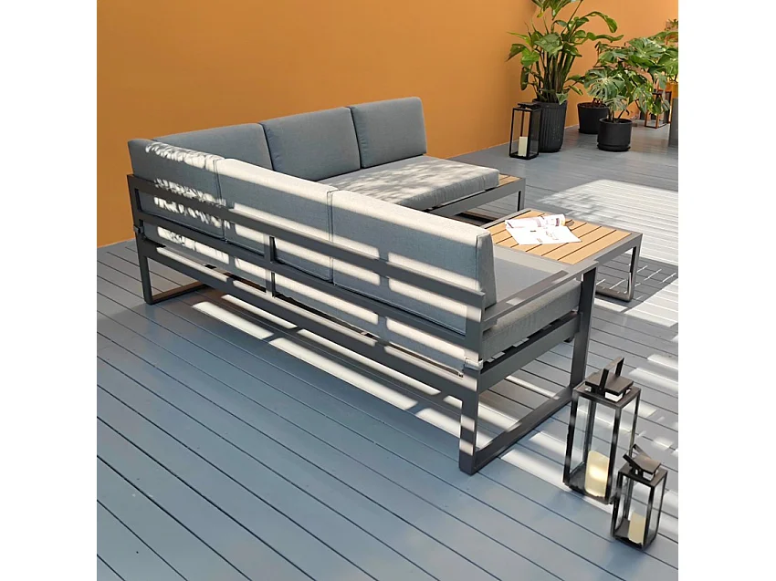 Garten Lounge Outdoor Ecksofa 3 + 2 Sitzer Couchtisch Eysha