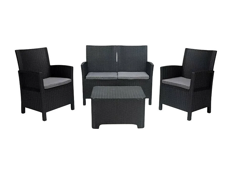 Conjunto exterior 2 sillones sofá mesa de almacenaje Riccione Grand Soleil
