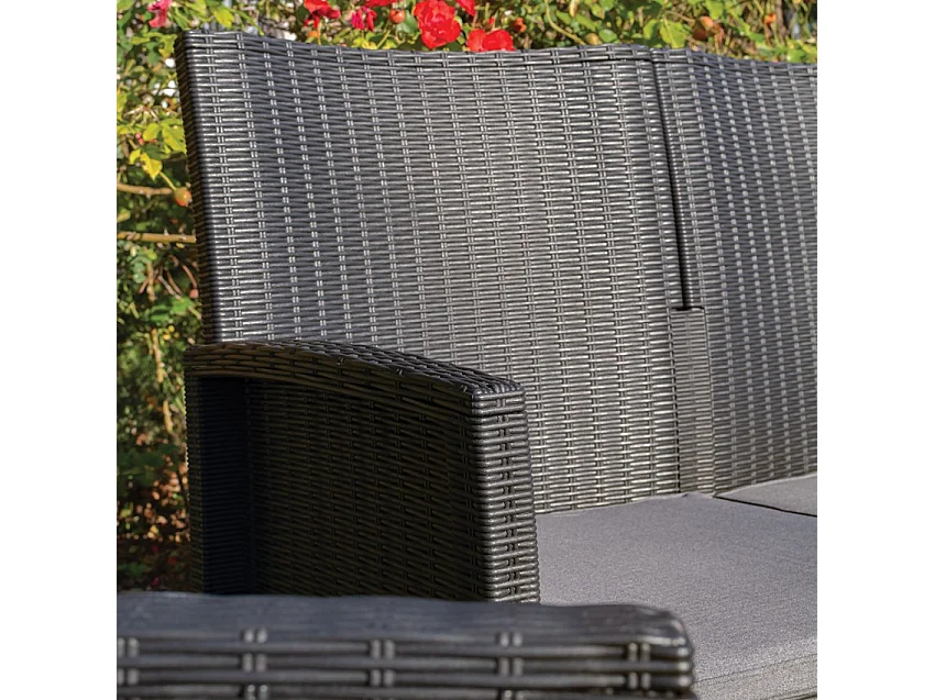 Conjunto exterior 2 sillones sofá mesa de almacenaje Riccione Grand Soleil