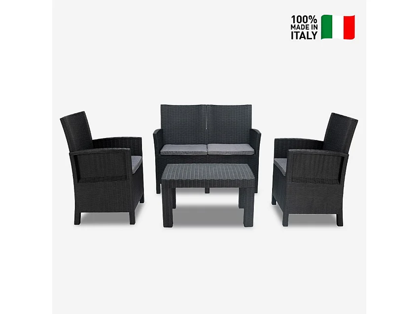 Conjunto jardín exterior sofá 2 sillones mesa de centro Taormina Grand Soleil