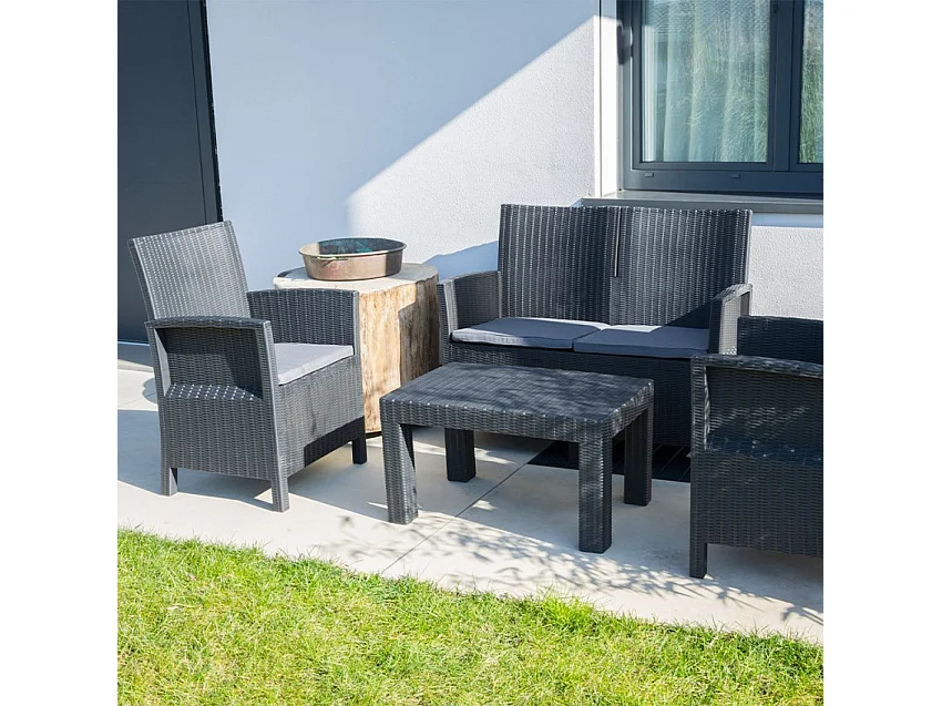 Conjunto jardín exterior sofá 2 sillones mesa de centro Taormina Grand Soleil