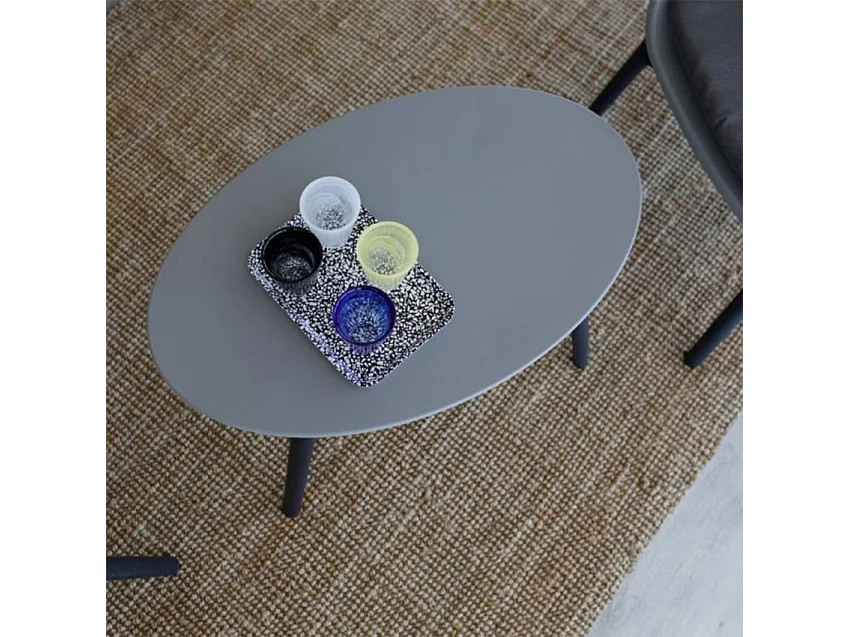 Set de jardín para el exterior compuesto por 2 sillas, 1 sillón y 1 mesita Luxor Lounge - Gris