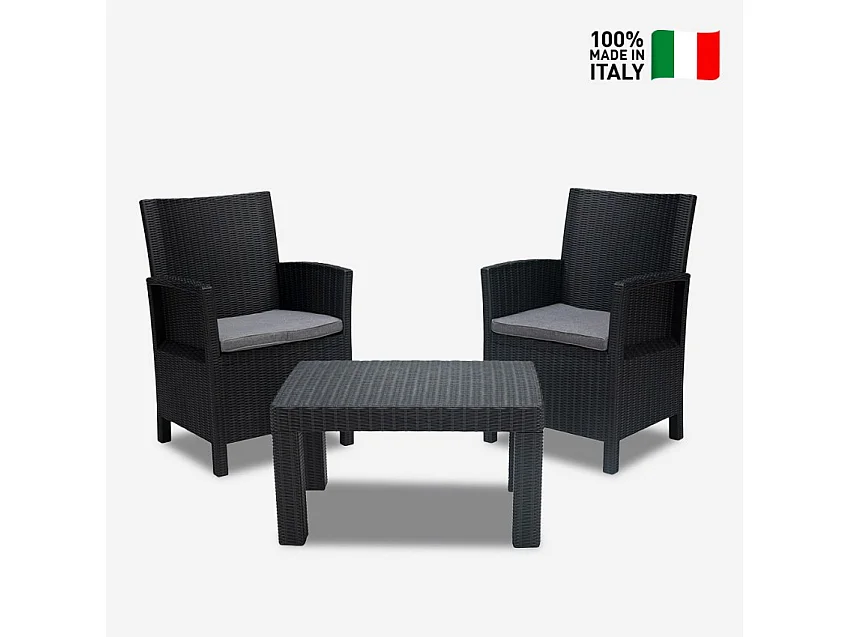 Set Gartenmöbel 2 Sessel Kissen und  Tisch Tropea Grand Soleil