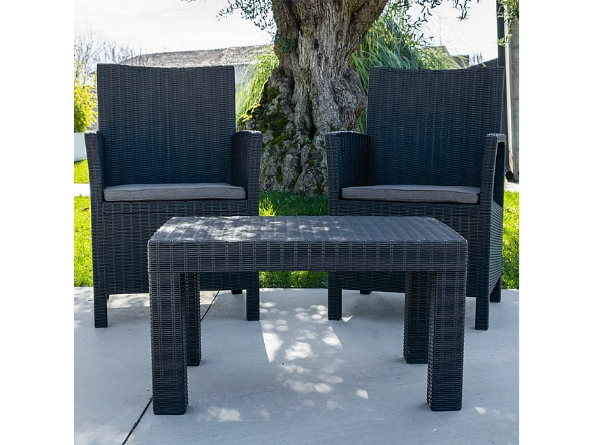 Set Gartenmöbel 2 Sessel Kissen und  Tisch Tropea Grand Soleil
