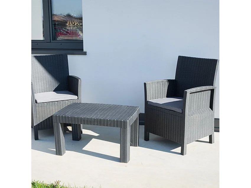 Set Gartenmöbel 2 Sessel Kissen und  Tisch Tropea Grand Soleil