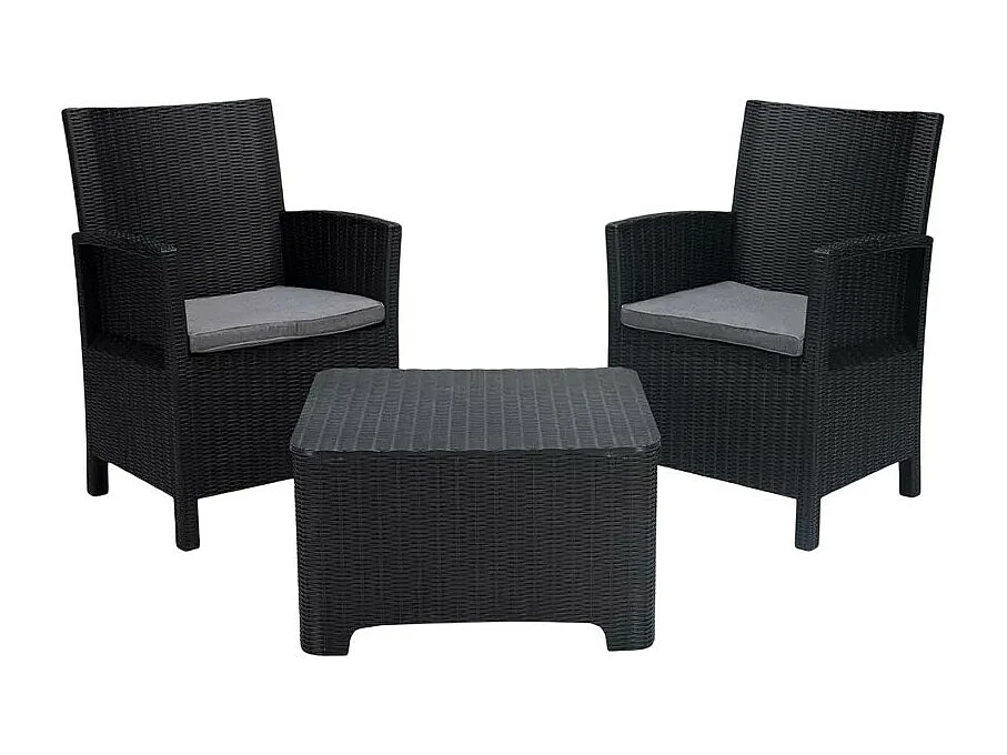 Set Gartenmöbel  Sitzgruppe 2 Sessel Tisch Outdoor Rimini Grand Soleil