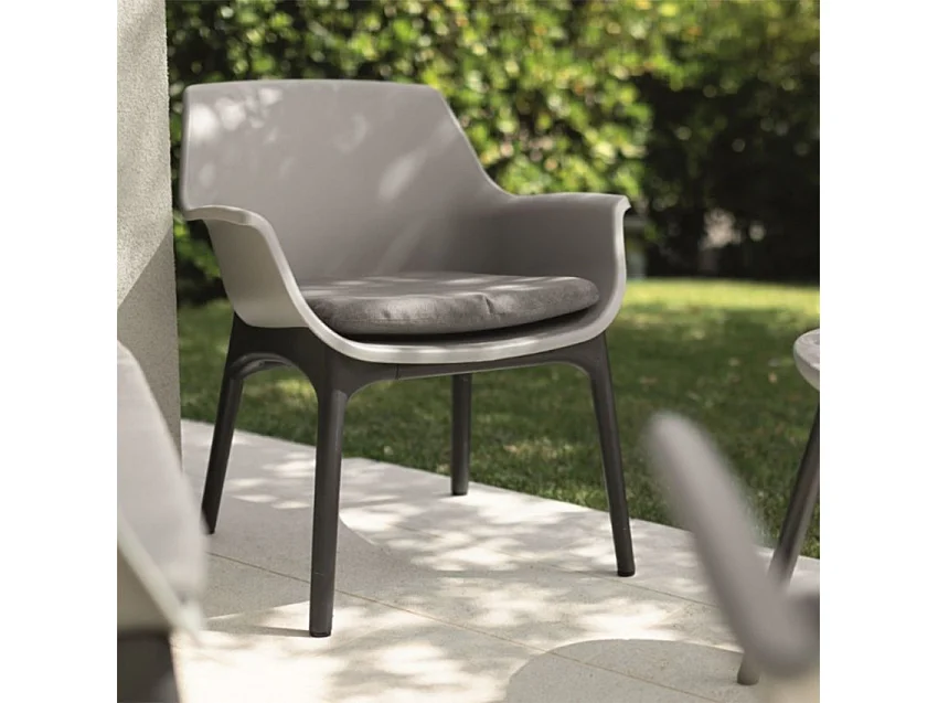 Set de jardín para el exterior compuesto por 2 sillas, 1 sillón y 1 mesita Luxor Lounge - Marrón