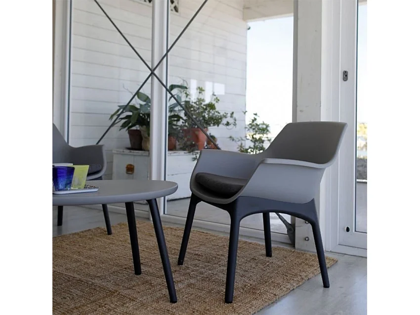 Set de jardín para el exterior compuesto por 2 sillas, 1 sillón y 1 mesita Luxor Lounge - Marrón