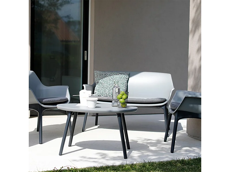 Set de jardín para el exterior compuesto por 2 sillas, 1 sillón y 1 mesita Luxor Lounge - Marrón