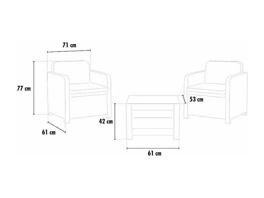 Outdoor Garten Lounge Sessel Grand Soleil Giglio Bar Rattan 2 Sitzer - Beige