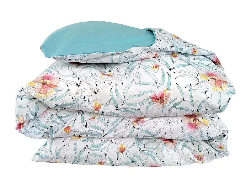 Housse de couette 300x240 cm percale de coton ROXANE multicolore