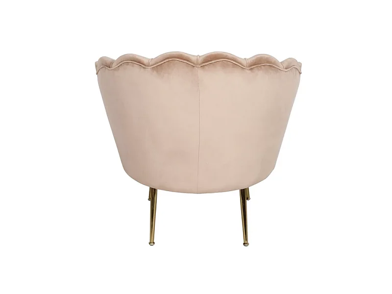 Fauteuil en velours "Camellia 1" - Velvet - Beige/Doré - L 81 x H 77 cm