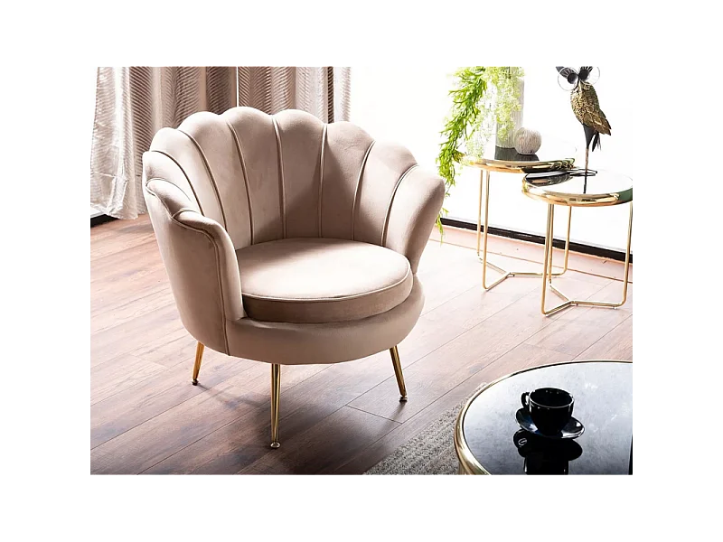 Fotel tapicerowany CAMELLIA 1 VELVET beżowy