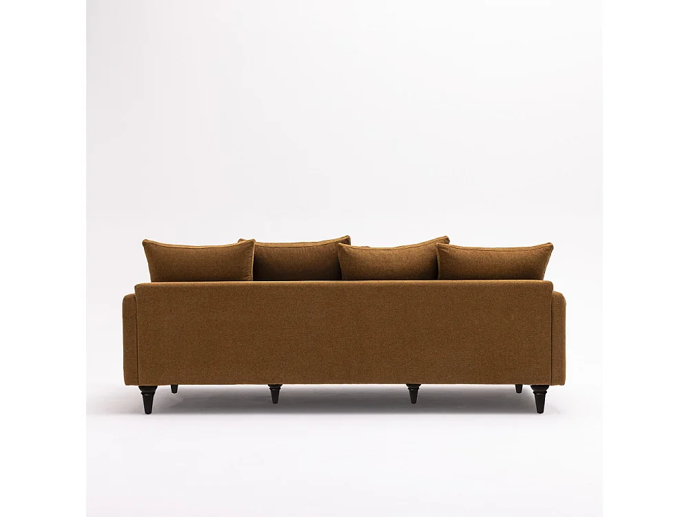 Villabon - Canapé 4 places en tissu pieds tournés - Bronze