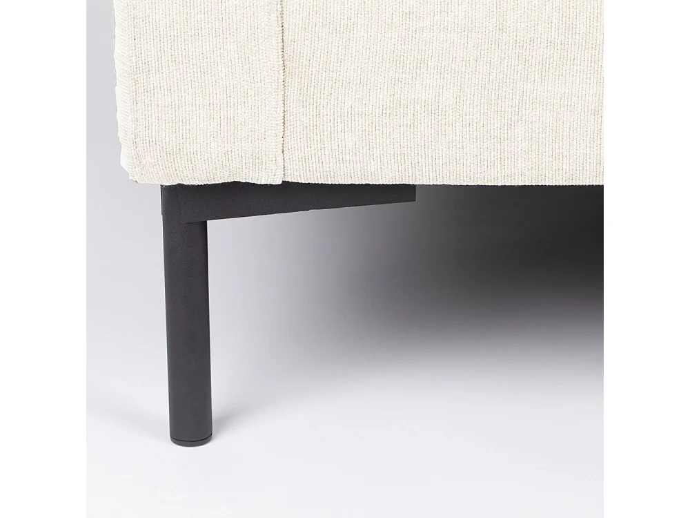 Summer - Canapé droit 3 places en tissu et pieds en métal - Écru