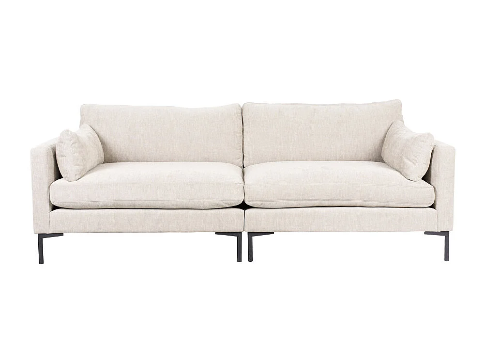 Summer - Canapé droit 3 places en tissu et pieds en métal - Écru