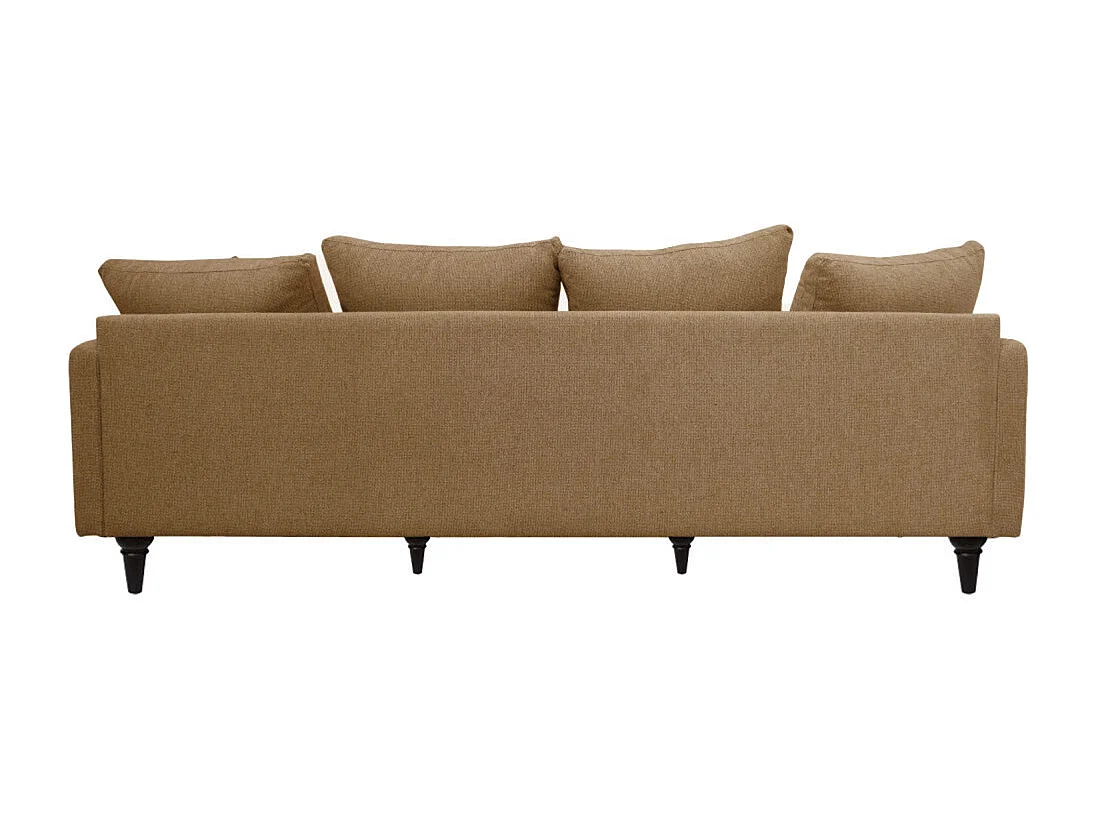 Villabon - Canapé 4 places en tissu pieds tournés - Caramel chiné