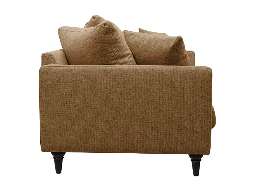 Villabon - Canapé 4 places en tissu pieds tournés - Caramel chiné