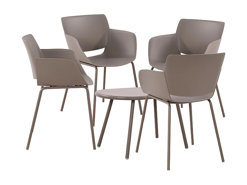 Ensemble de jardin - Table + 4 Chaises - Velvena