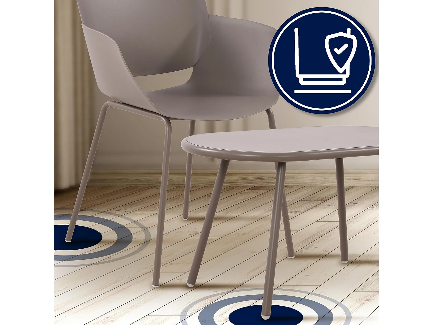 Ensemble de jardin - Table + 4 Chaises - Velvena