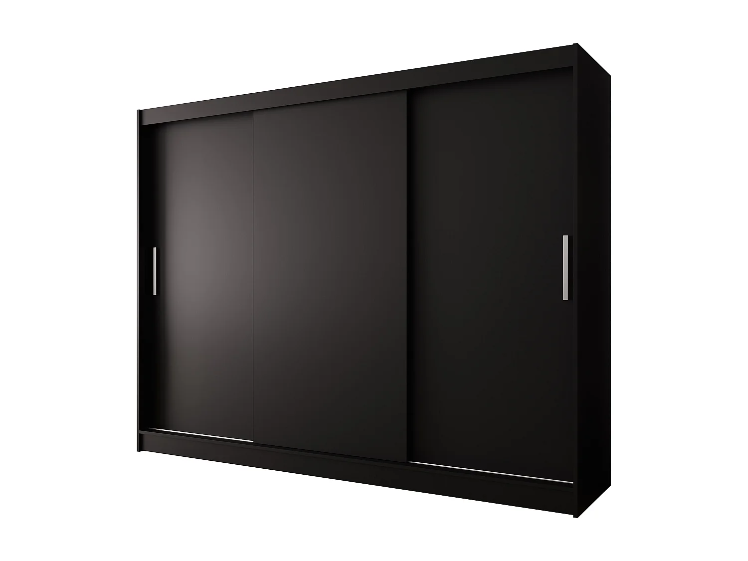 AUSTIN A2 Dreitüriger Schrank mit Schiebetüren, TOP PRODUKT 250cm Garderobe mit Kleiderstange/Regalböden, Verschieden Farben, Möbel vom Hersteller (Schwarz)