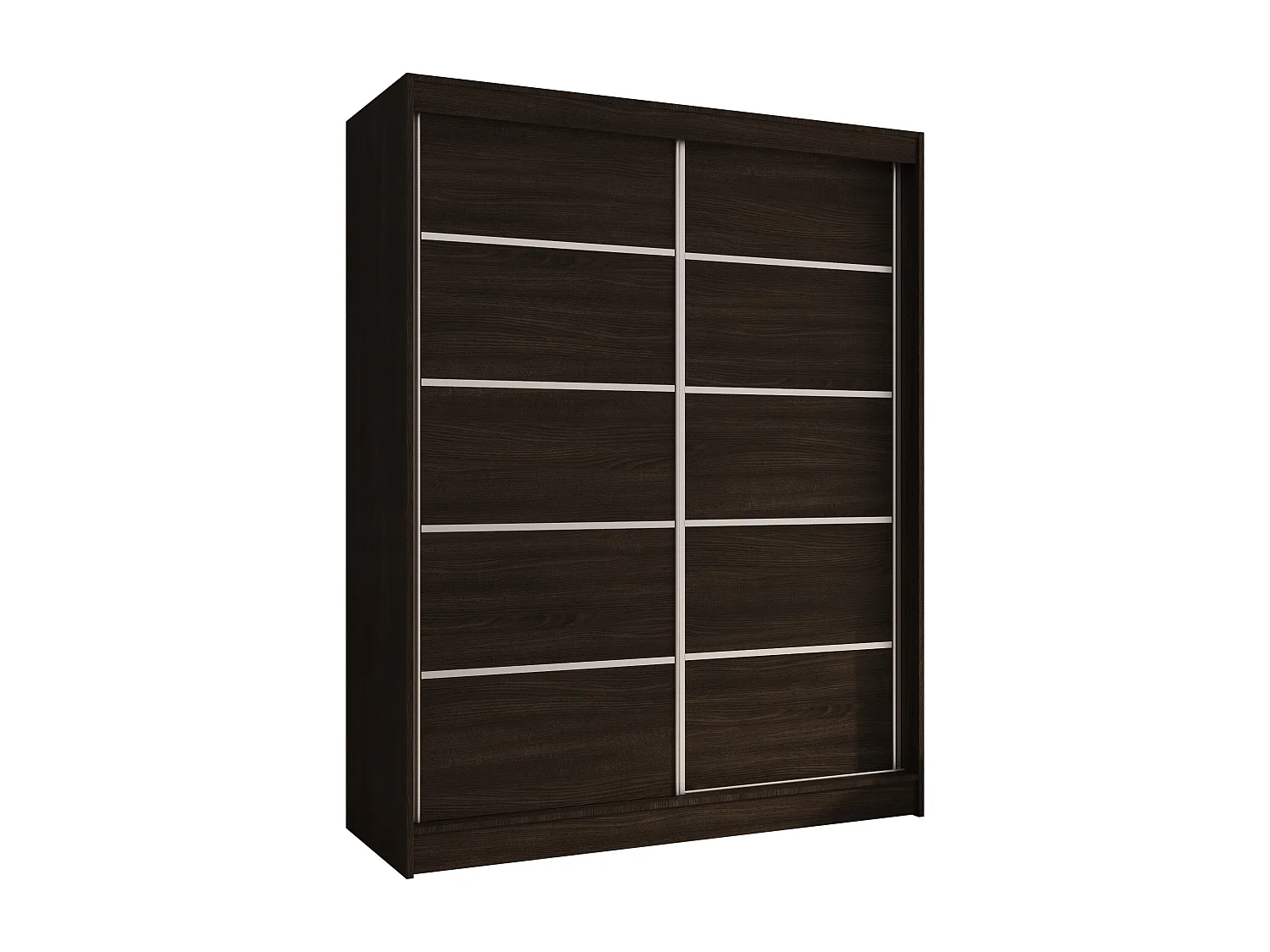CHARLOTTE C4 Zweitüriger Schiebeschrank TOP PRODUKT 150cm Garderobe mit Kleiderstange/Regalböden, Verschieden Farben, Möbel vom Hersteller (Choco)