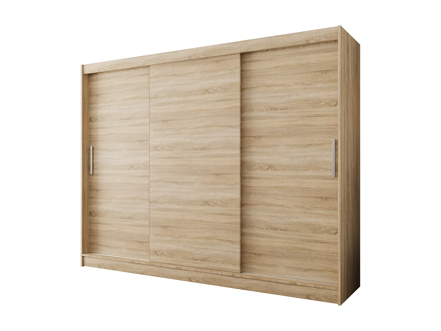 AUSTIN A2 Dreitüriger Schrank mit Schiebetüren, TOP PRODUKT 250cm Garderobe mit Kleiderstange/Regalböden, Verschieden Farben, Möbel vom Hersteller (Sonoma)