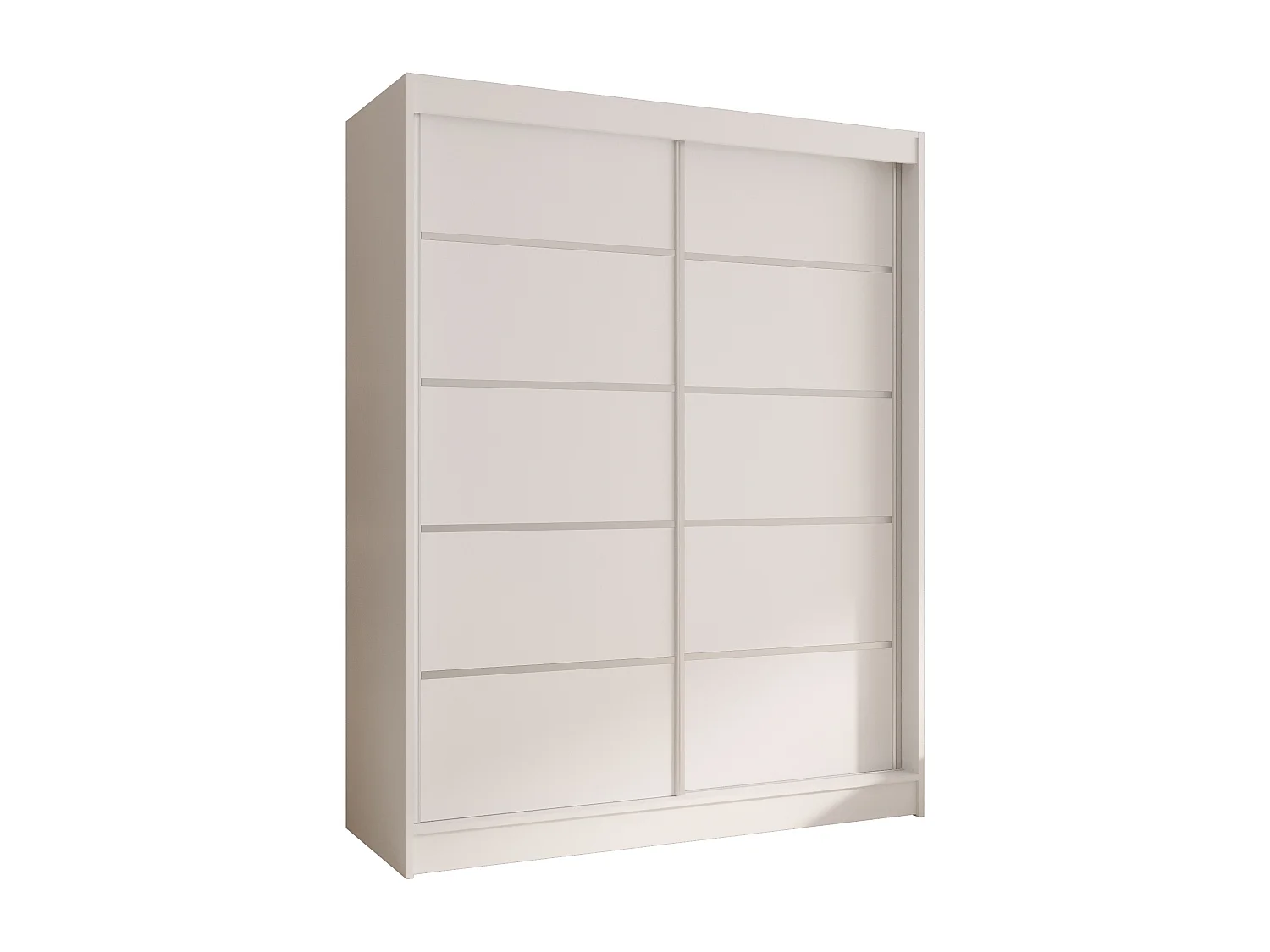 CHARLOTTE C4 Zweitüriger Schiebeschrank TOP PRODUKT 150cm Garderobe mit Kleiderstange/Regalböden, Verschieden Farben, Möbel vom Hersteller (Weiß)
