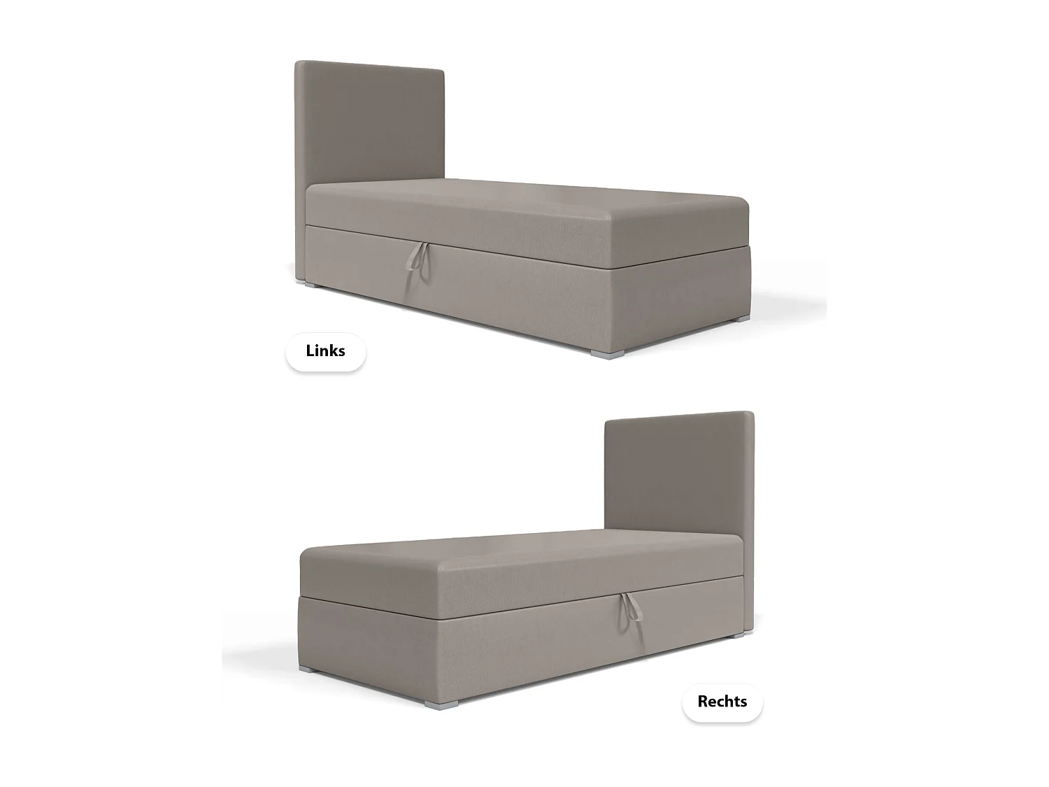 BOXBETT mit Bettkasten Kiberg Mini Basic 90x200 cm, Grau