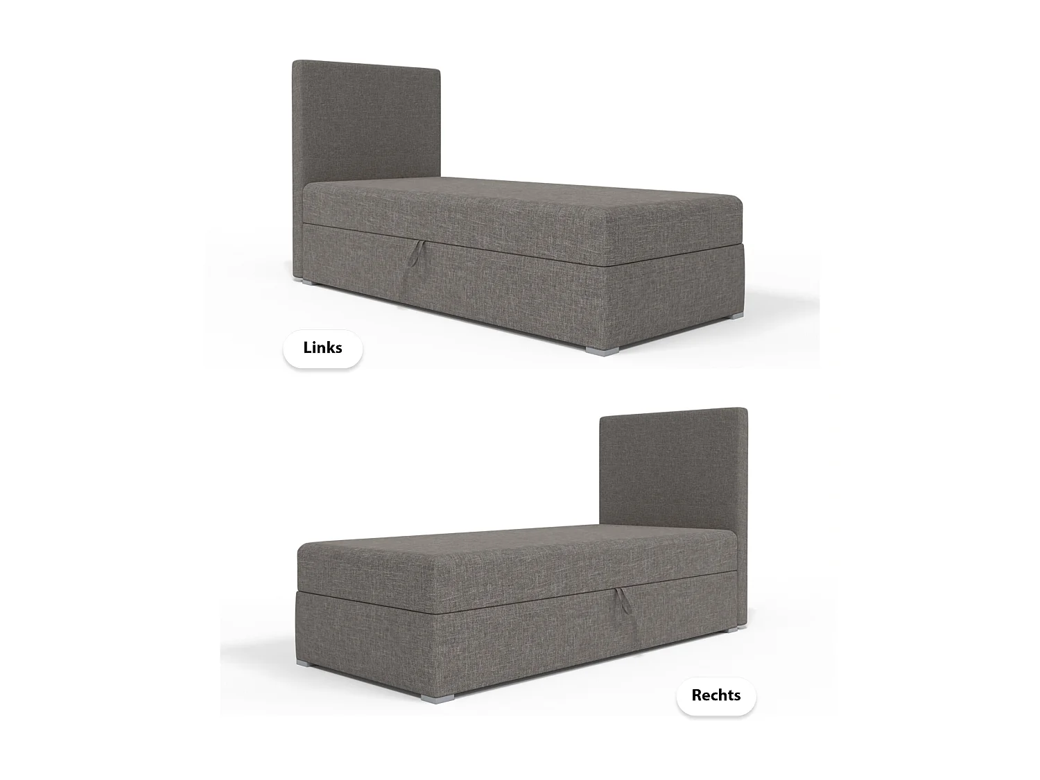 LIT BOX avec coffre de lit Kiberg Mini Basic 100x200 cm, Graphite