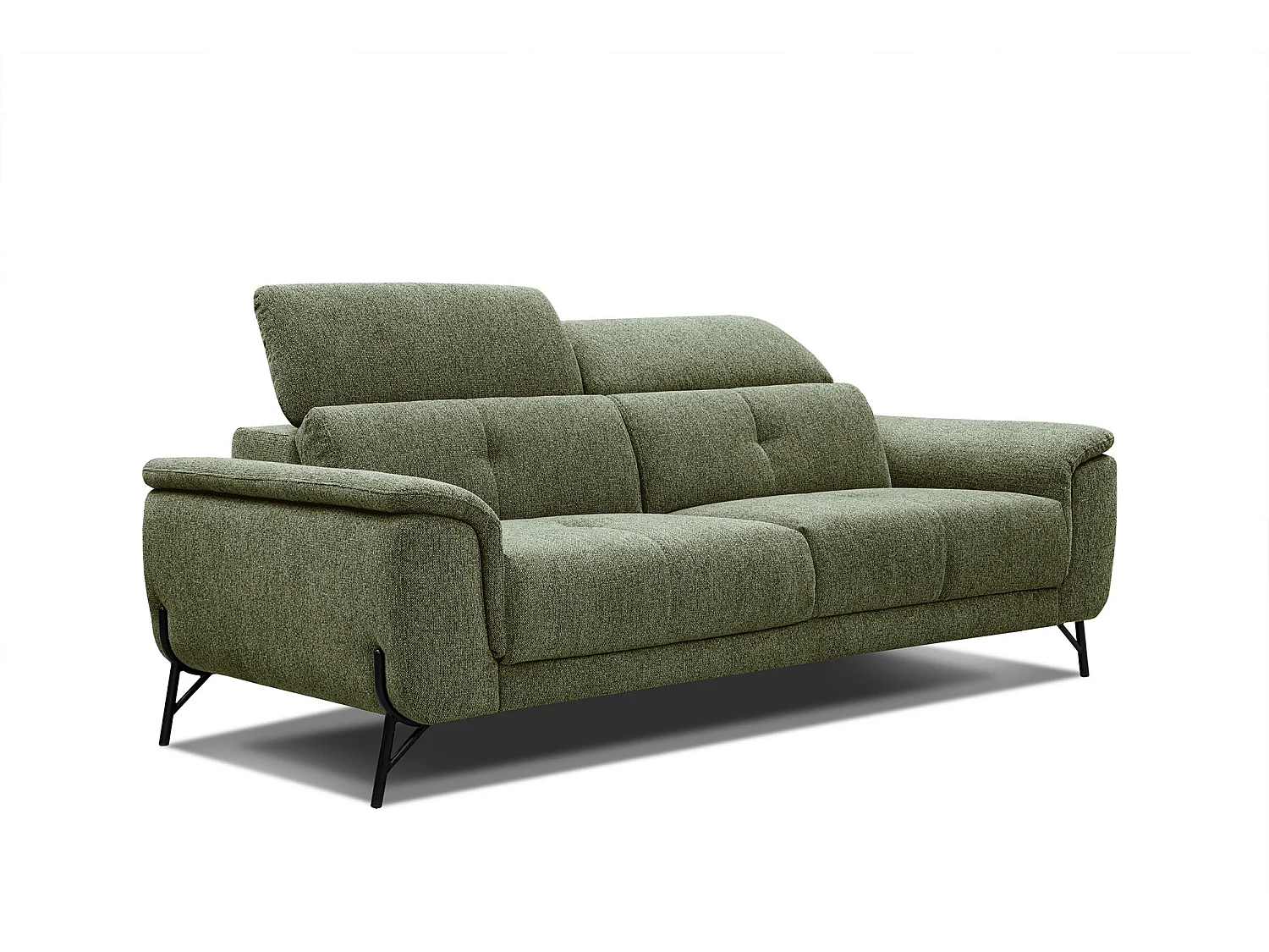 AVENA Sofa 3-Sitzer mit verstellbare Kopfstützen, olive