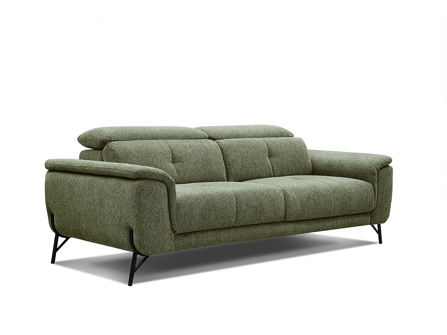 AVENA Sofa 3-Sitzer mit verstellbare Kopfstützen, olive