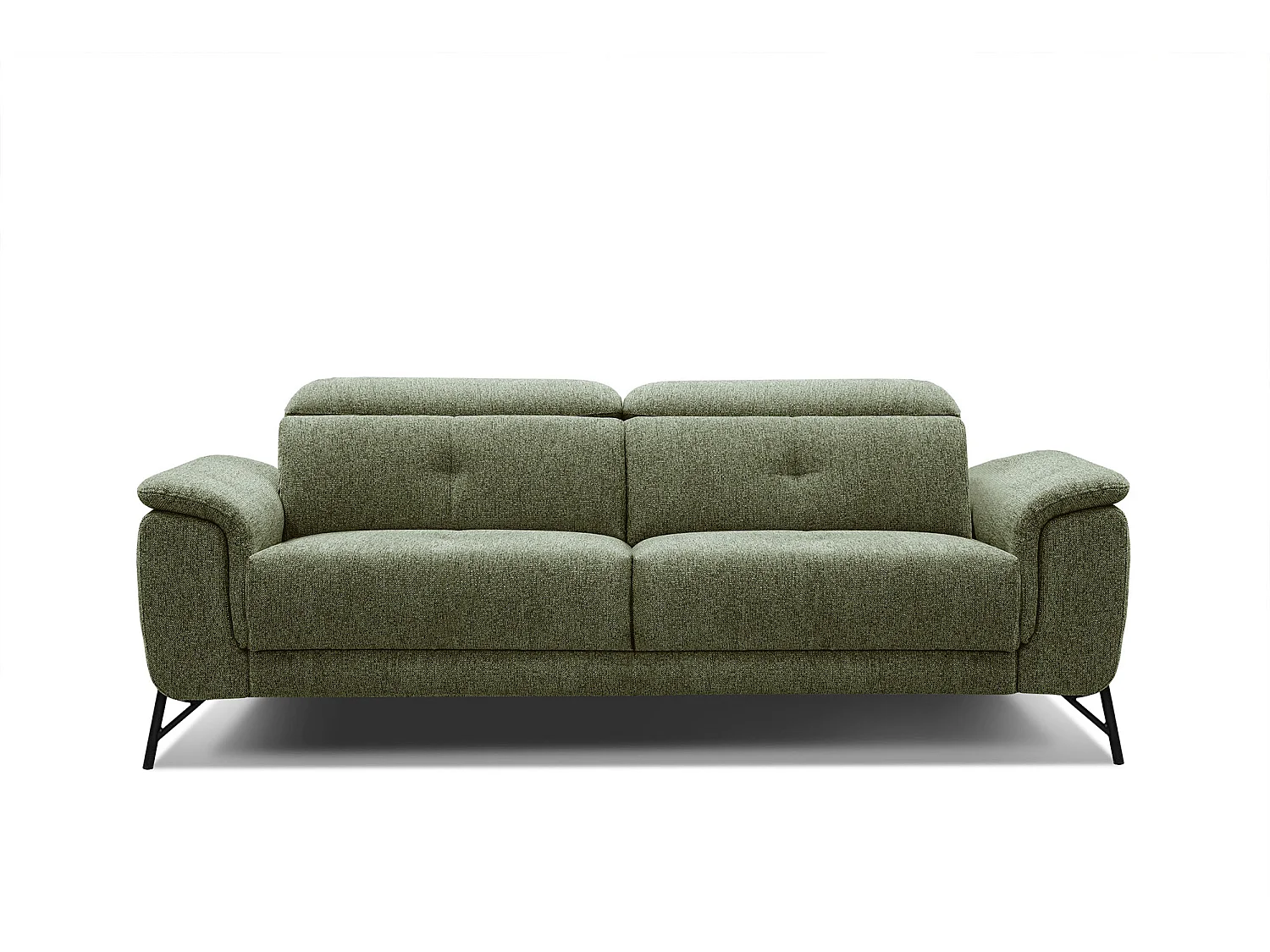 AVENA Sofa 3-Sitzer mit verstellbare Kopfstützen, olive