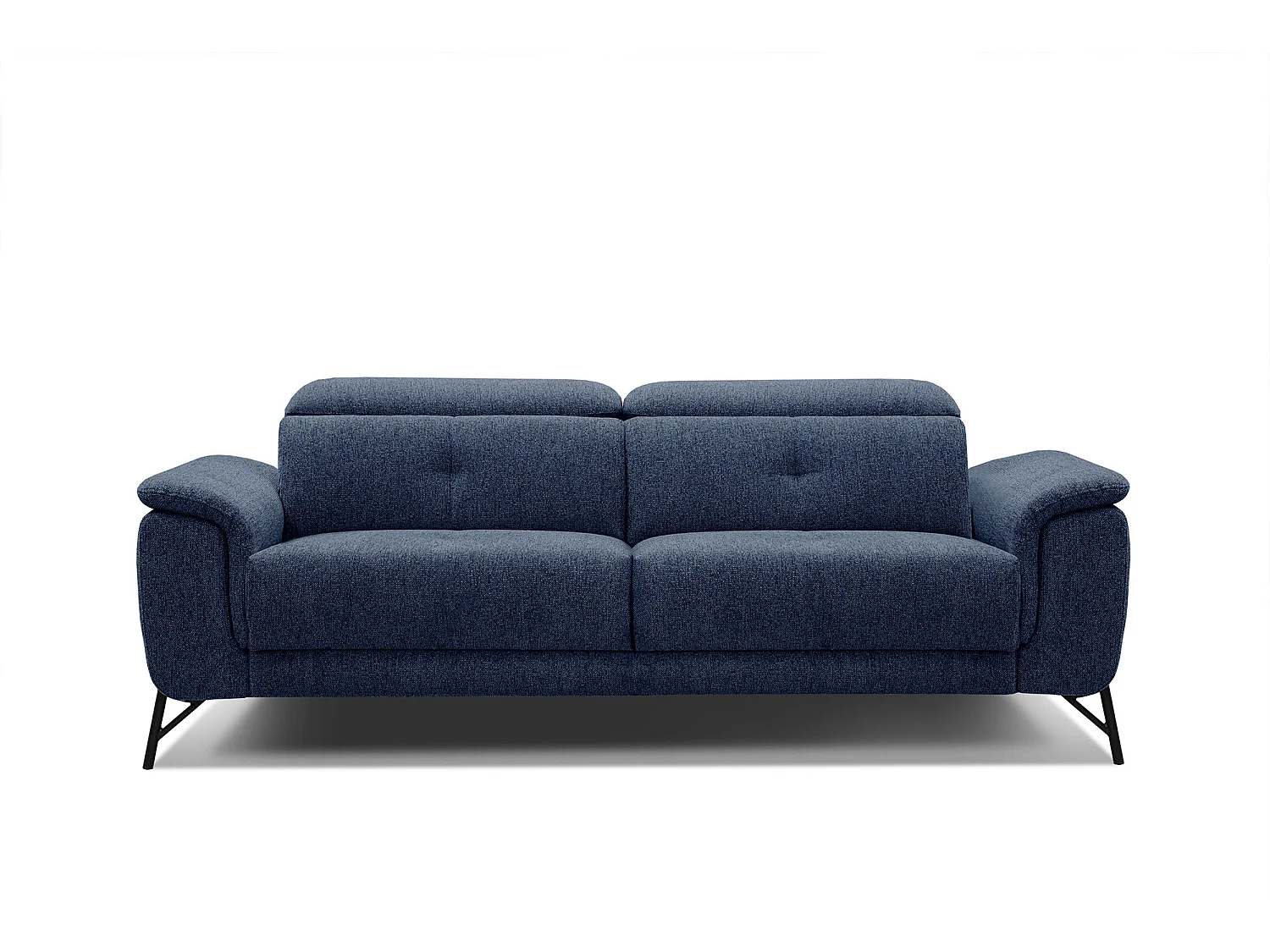 AVENA Sofa 3-Sitzer mit verstellbare Kopfstützen, marineblau
