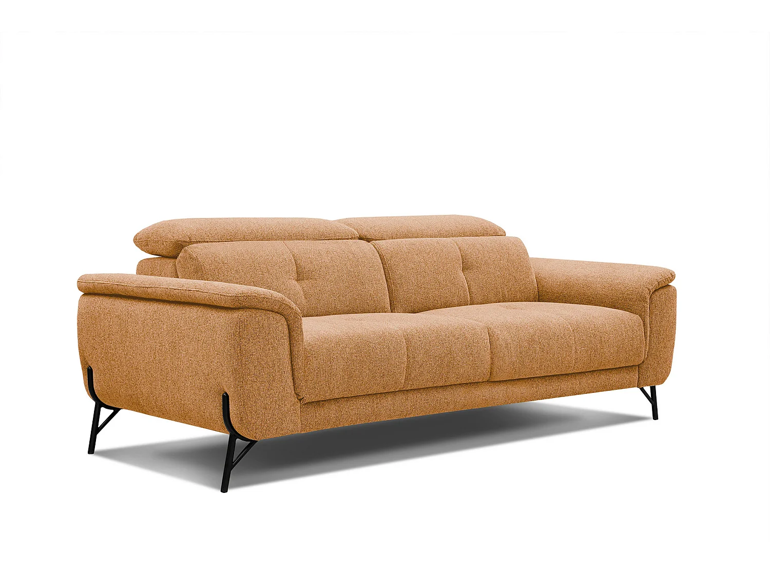 Canapé droit XXL 3 places tissu orange - AVENA