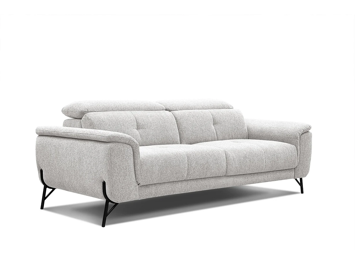 Canapé droit XXL 3 places tissu beige clair - AVENA