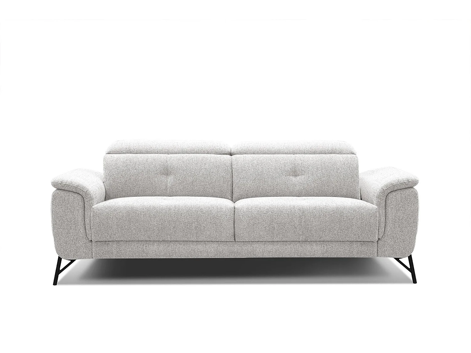 Canapé droit XXL 3 places tissu beige clair - AVENA