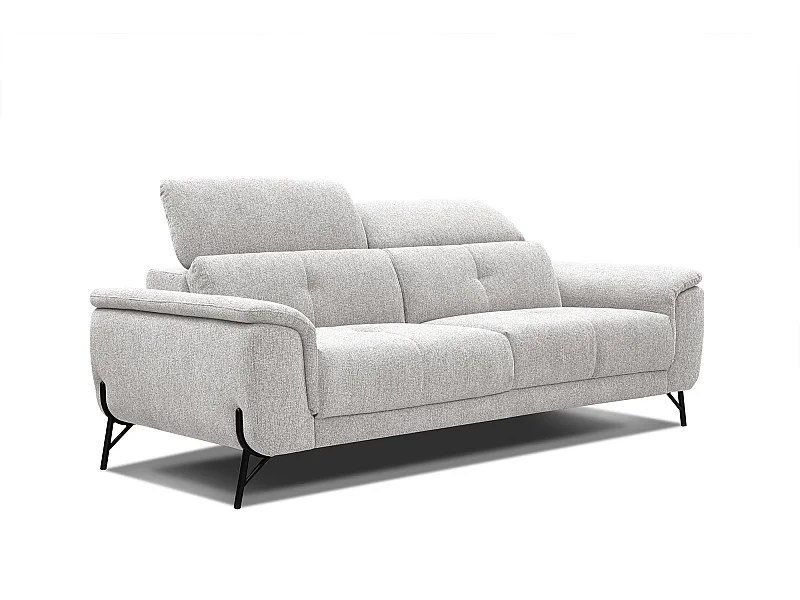 Canapé droit XXL 3 places tissu beige clair - AVENA