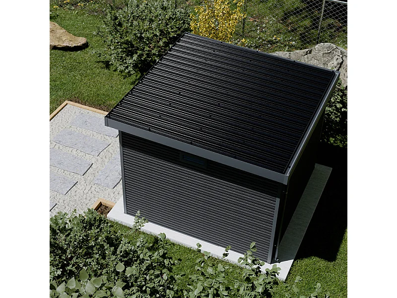 Casetta da giardino in legno composito Onyx 33 - 9m² - Grigio