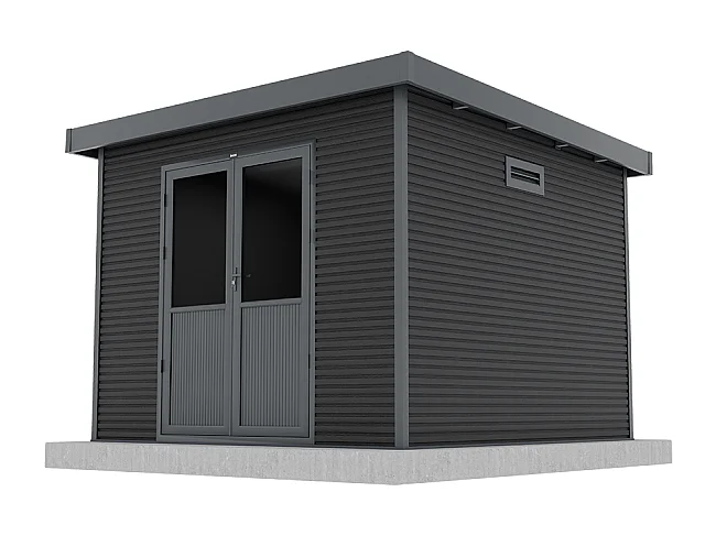 Casetta da giardino in legno composito Onyx 33 - 9m² - Grigio