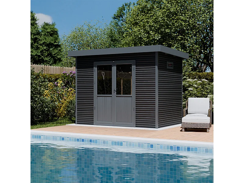 Casetta da giardino in legno composito Onyx 32 - 6m² - Grigio