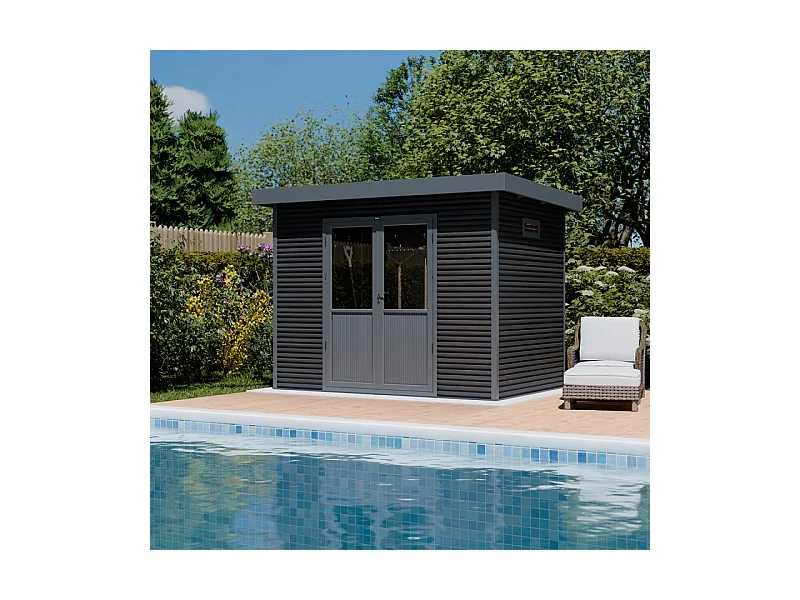 Casetta da giardino in legno composito Onyx 32 - 6m² - Grigio