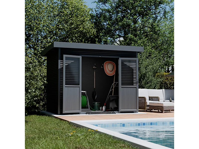 Casetta da giardino in legno composito Onyx 32 - 6m² - Grigio