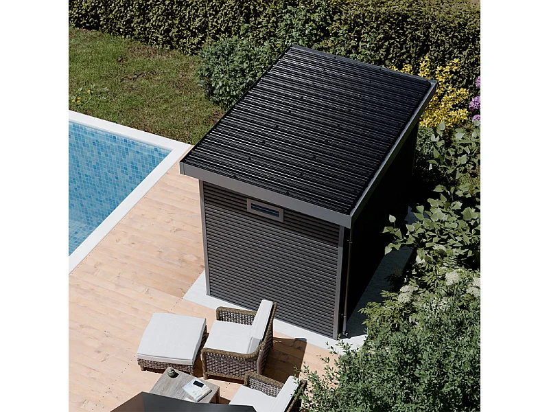 Casetta da giardino in legno composito Onyx 32 - 6m² - Grigio